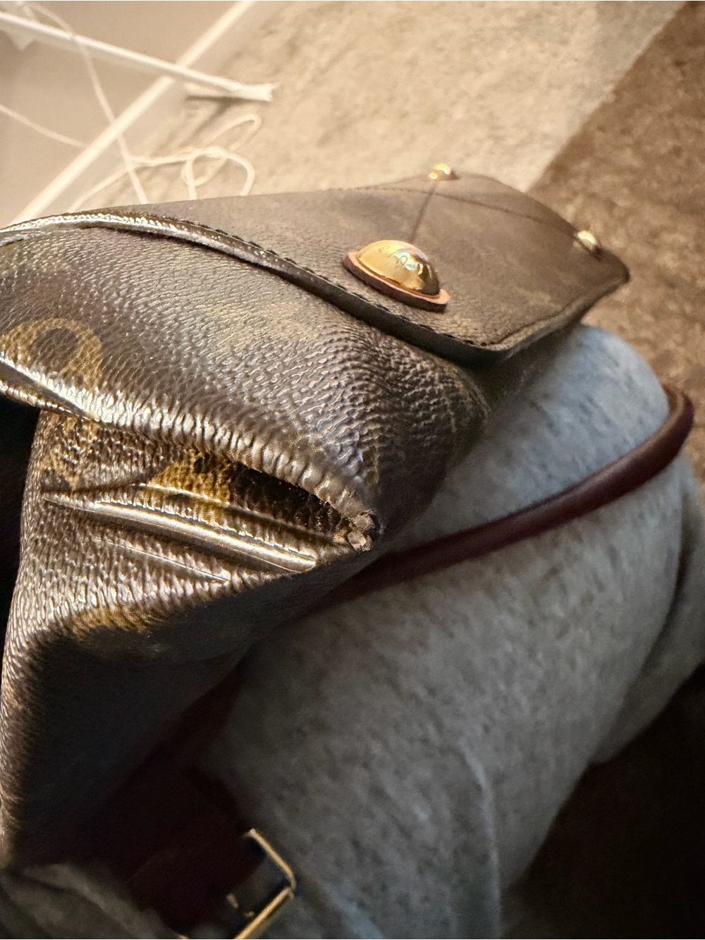 Louis Vuitton Monogram Shoulder Bag Brown with Burgundy Accents - Picture 7 of 16